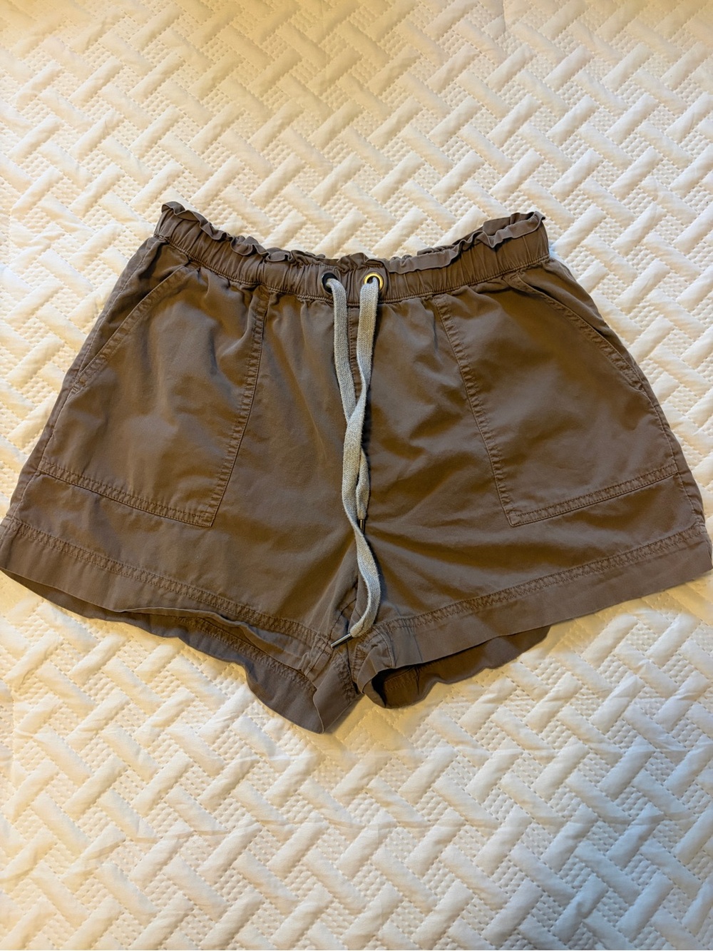 aerie Taupe Drawstring Athletic Shorts